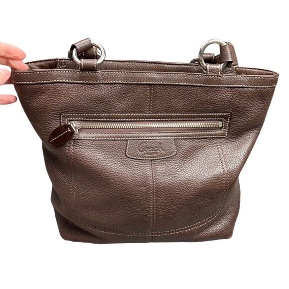 Coach Handbags - Coach chocolate brown Penelope pebbled leather shoulder bag